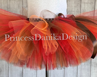 Autumn Tulle Tutu: Brown, Red, Orange Fall Skirt