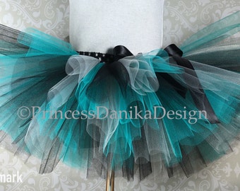 Black Gray Teal Tutu, Sports Team Tutu, Character Tutu, Cancer Awareness Tutu, Halloween Tutu, Girls Tutu, Adult Tutu, Running Tutu, Tutu