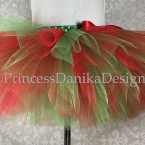 Christmas Elf Tutu: Red and Green Tulle Costume