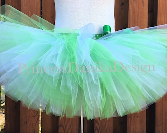 Green & White Tulle Tutu: St Patricks Day, Christmas Party Skirt