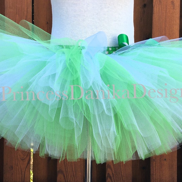 Green & White Tutu Christmas Tutu St Patricks Day Tutu Party Wear for Birthdays Halloween Sports Running Skirt Kids to Adults Photo Props