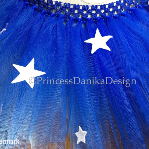 Royal Blue Tutu WITH stars, Superhero Inspired Tutu, Solid Color Tutu, Fourth of July Tutu, Infant/Toddler Tutu, Adult Tutu, Running Tutu