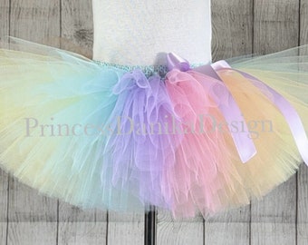 Pastel Rainbow Tutu, Unicorn Tutu, Easter Tutu, Pastel Tutu, Cake Smash Tutu, Striped Rainbow Tutu, Kids Tutu, Adult Tutu, Running Tutu