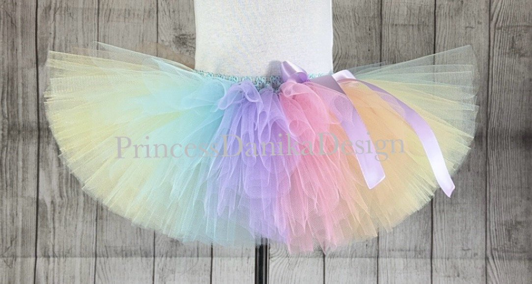 Rainbow Tutu Women Ladies Rainbow Tutu Skirt 80s Fancy Dress,