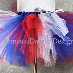 Red White & Blue Tulle Tutu: 4th of July Party Skirt