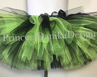 Green & Black Tutu, Witch or Zombie Halloween Costume, Party Wear for Birthdays, Raves, Festivals or Carnivals, Athletic Skirt for Runs Gift