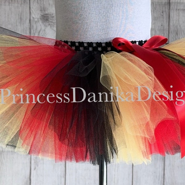 Red Yellow Black Tutu, Ringmaster Circus Lion Tamer Halloween Costume Tutu, Birthday Party Tutu for Kids Girls Adults Activewear Dance Gift