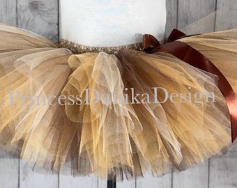 Brown & Gold Animal Print Tutu: Fall Costume, Photoshoot Outfit