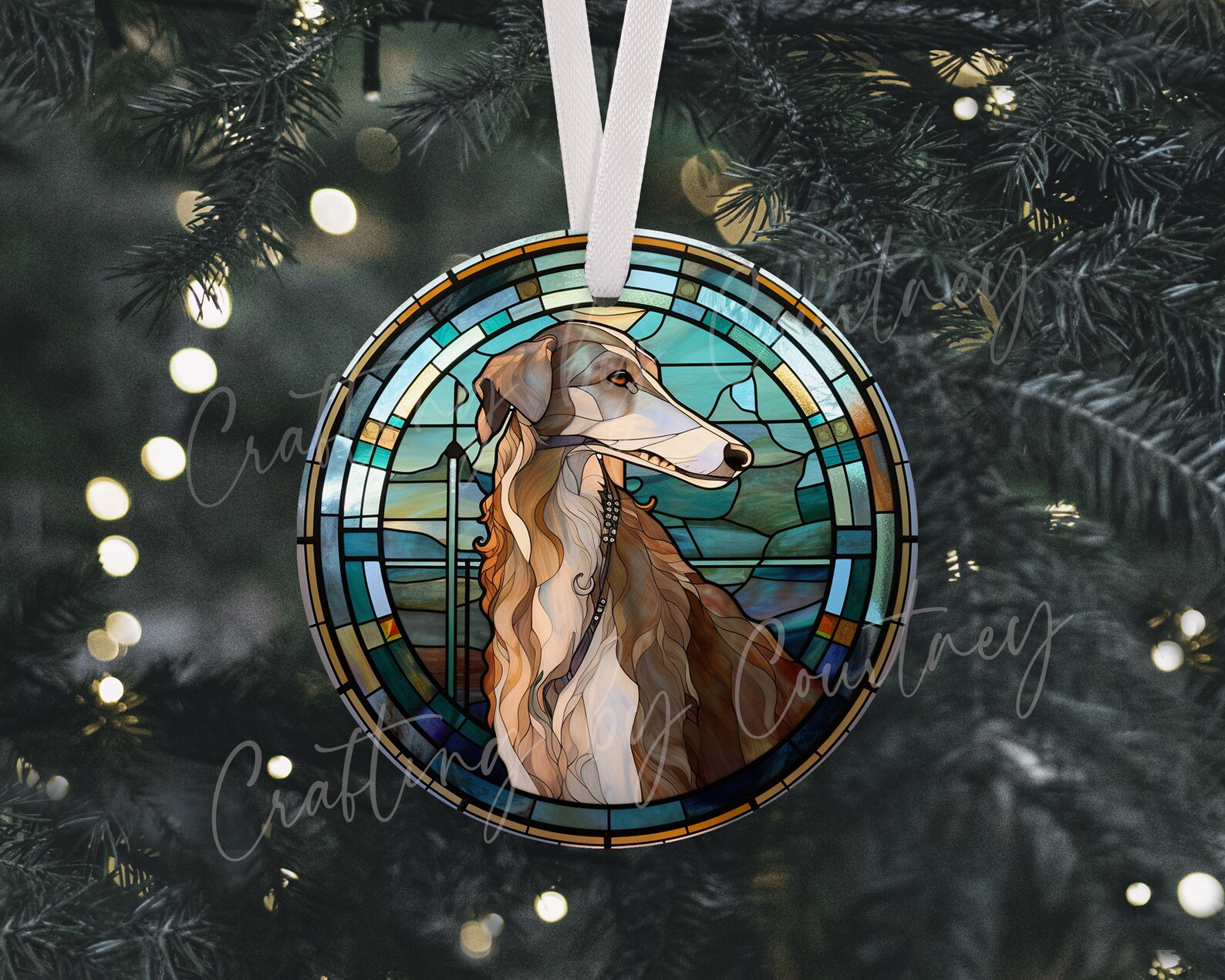 Family Dog Ornament, Borzoi Christmas Ornament, Pet Christmas Ornament ...