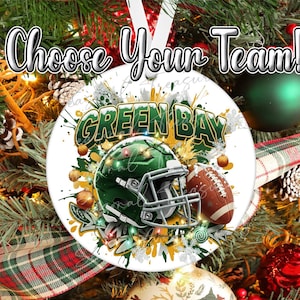 Football Team Helmet Christmas Ornament