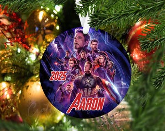 2025 Personalisierte Avengers Themed Ornament 2025: Superheld Thema Geschenk