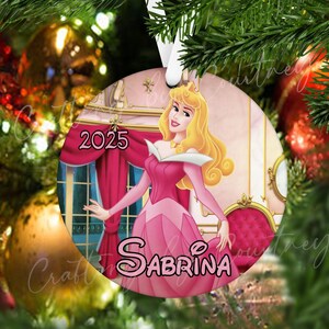 2025 Personalized Christmas Ornament, Sleeping Beauty Inspired Ornament, Aurora Inspired Ornament, Christmas Ornament, Princess Theme Gift