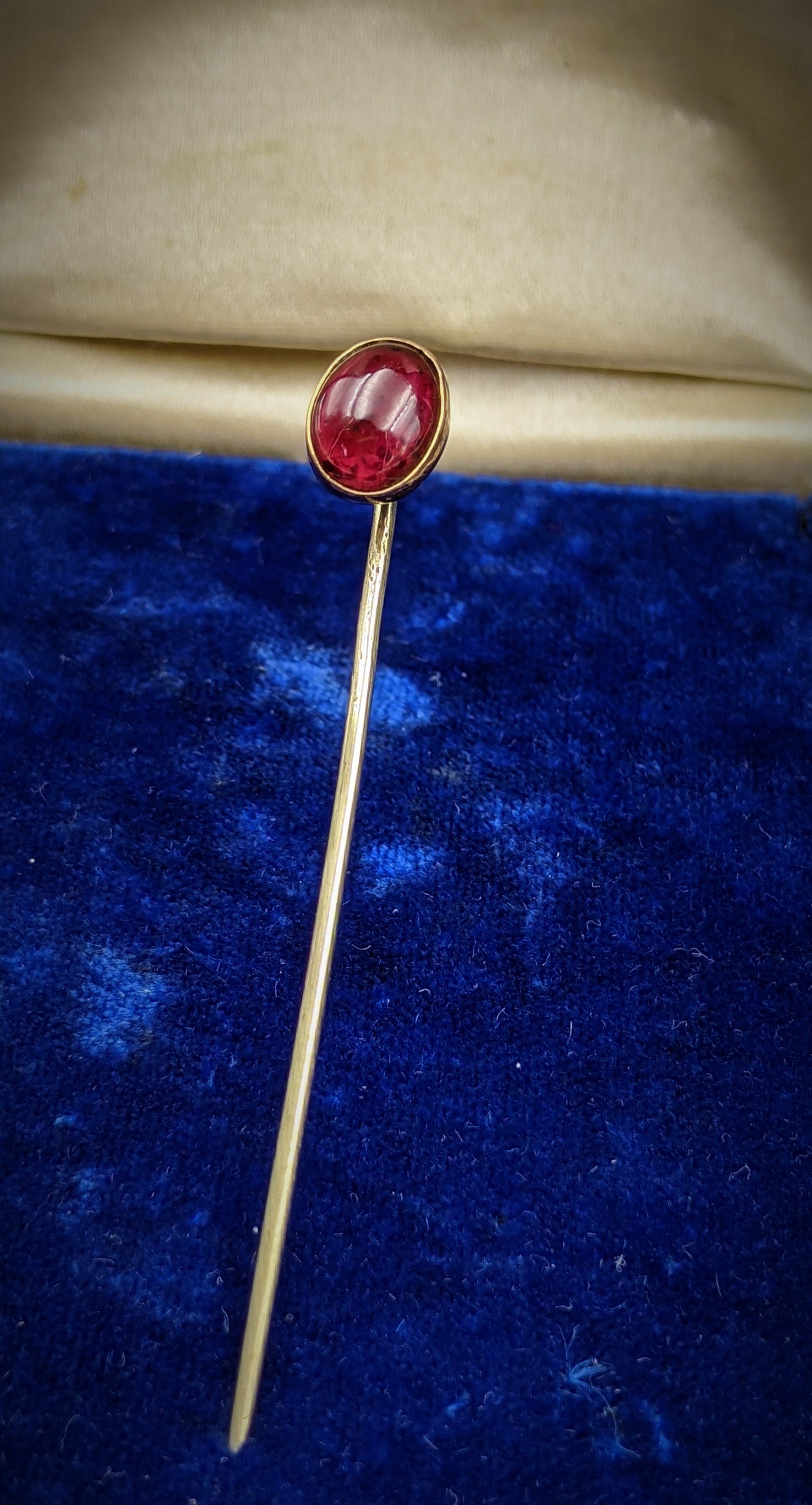 Antique 14K Gold Garnet or Ruby Cravat Stick Pin | Etsy