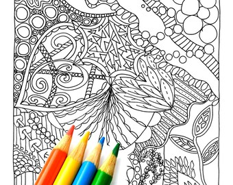 Instant Download Printable Zendoodle Coloring Page Zentangle - Etsy