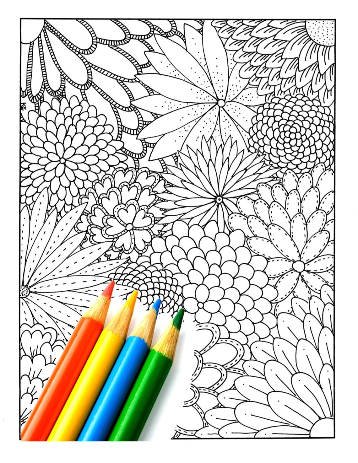 Instant Download Printable Zendoodle Coloring Page Zentangle - Etsy