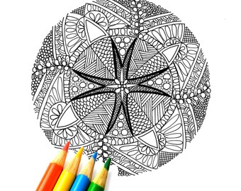 Instant Download Printable Zendoodle Coloring Page Zentangle - Etsy