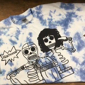 Nacho Unisex white/Tie Dyed/Acid Wash T- Shirt comes with free sticker of the same character