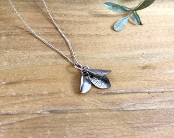 Handmade Silver Bluebell Necklace, Flower Pendant, Botanical Necklace, Petal Necklace, Floral, Nature inspired, Leaf Necklace, Flower Charm