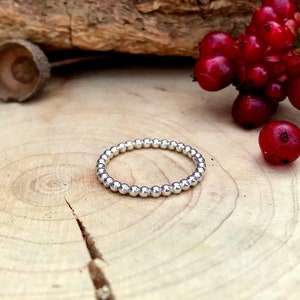 Silver Berry Rings, Silver Bubble Ring, Silver Bead Ring, Stacking Rings, Simple Silver Rings, Halo Ring, Girlfriend Gift, bobble ring, wife