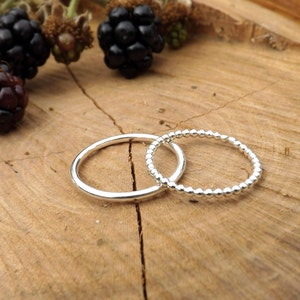 Silver Berry Stacking Rings: Silver Bubble Ring, Silver Bead Ring, Stacking Rings, Simple Silver Rings, Silver Halo Ring