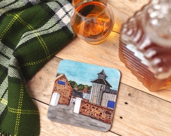 Kilchoman Distillery Coaster | Watercolour Art Drinks Coaster | Scottish Gifts | Scottish Whisky Souvenir