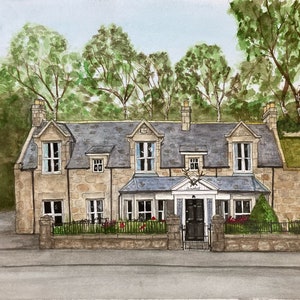 House Painting House Commission House Portrait A4 Size Bespoke Home Painting Made to Order Hand Drawn Watercolours image 2