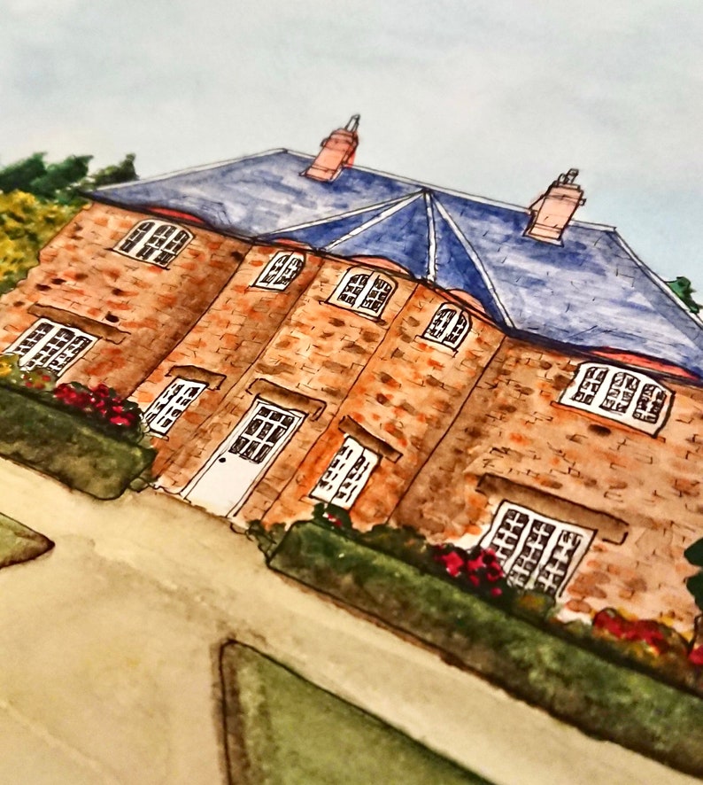 House Painting House Commission House Portrait A4 Size Bespoke Home Painting Made to Order Hand Drawn Watercolours image 3