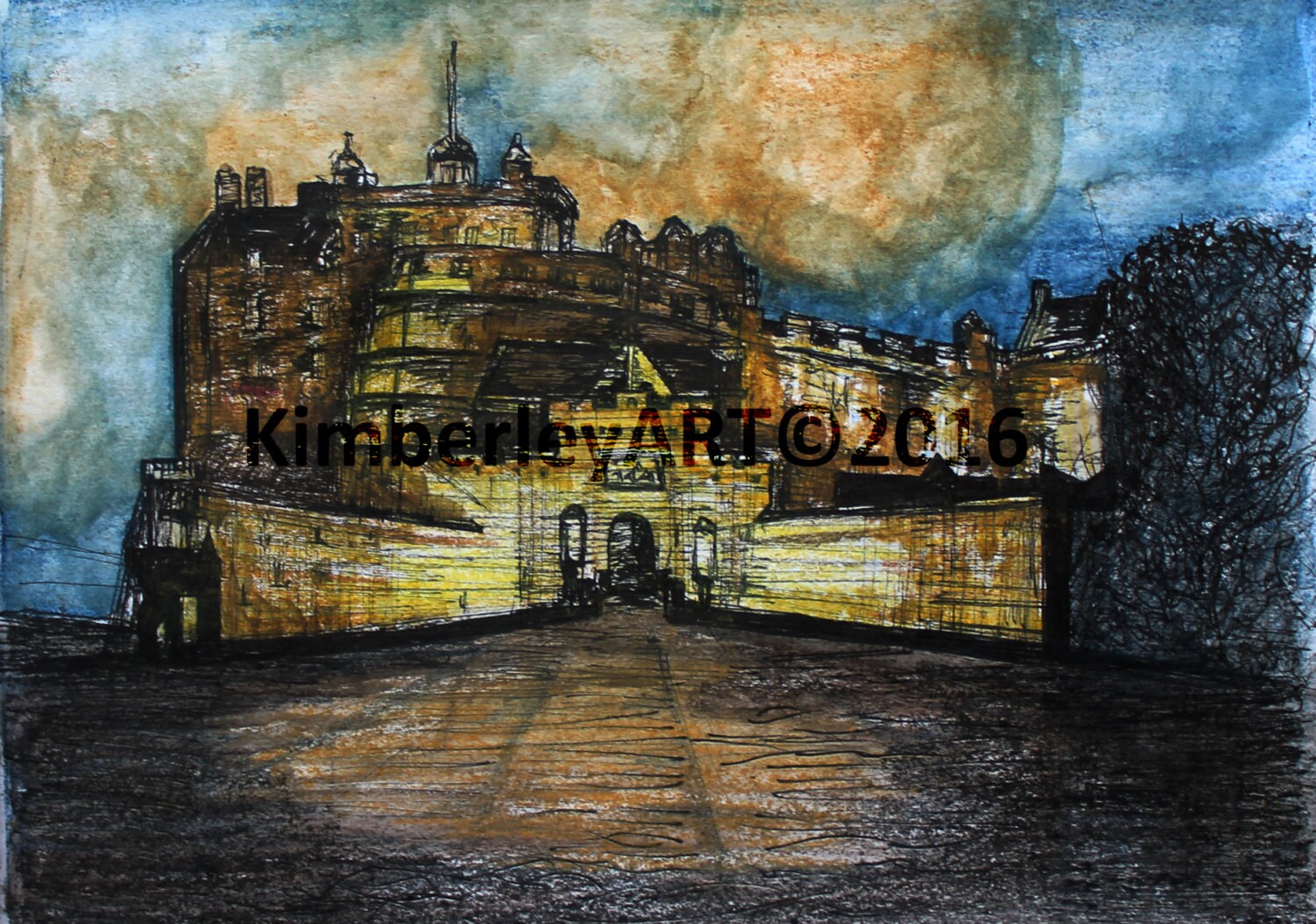 Edinburgh Castle Watercolour Art Print Wall Art Print Etsy