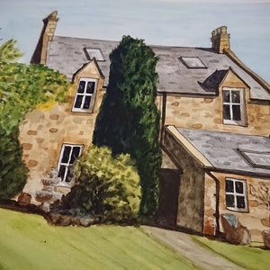 House Painting House Commission House Portrait A4 Size Bespoke Home Painting Made to Order Hand Drawn Watercolours image 5