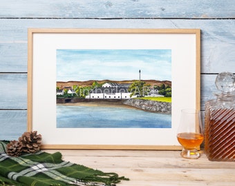 Talisker Distillery Watercolour Print | Scottish Distillery Artwork | Distillery Illustration | Scotch Whisky Gifts | Isle of Skye