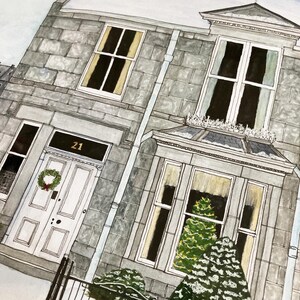 House Painting House Commission House Portrait A4 Size Bespoke Home Painting Made to Order Hand Drawn Watercolours image 1