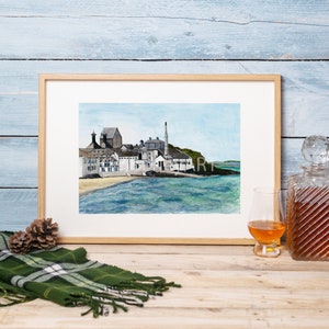 Bowmore Distillery Watercolour Print | Scottish Distillery Artwork | Distillery Illustration | Scotch Whisky Gifts