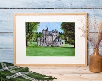 Castle Fraser | Scottish Castle Art Print | Castle Wall Art Print | Scottish Scenic Art Print | Scotland Paintings