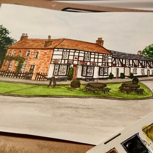 House Painting House Commission House Portrait A4 Size Bespoke Home Painting Made to Order Hand Drawn Watercolours image 4