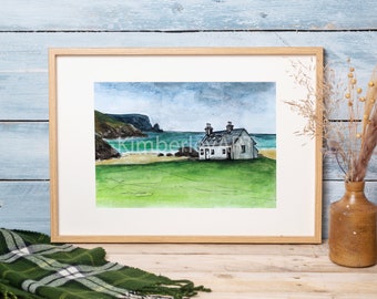 Scottish Cottage Watercolour Print | Kearvaig Bothy | Watercolour Print | Cottage Illustration | Cape Wrath | North Coast 500