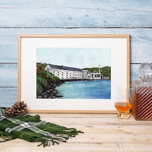 Caol Ila Distillery Watercolour Print | Scottish Distillery Artwork | Distillery Illustration | Scotch Whisky Gifts