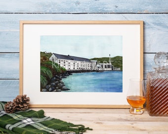 Caol Ila Distillery Watercolour Print | Scottish Distillery Artwork | Distillery Illustration | Scotch Whisky Gifts