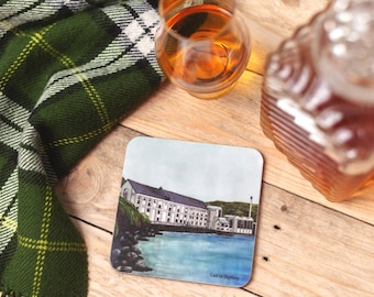 Caol Ila Distillery Coaster | Watercolour Art Drinks Coaster | Scottish Gifts | Scottish Whisky Souvenir | Islay Whisky