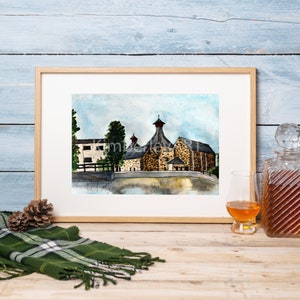 Cardhu Distillery Watercolour Print | Scottish Distillery Artwork | Distillery Illustration | Scotch Whisky Gifts