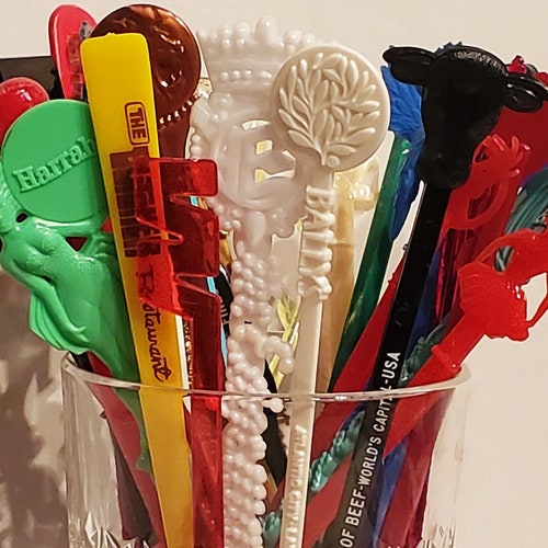 Swizzle Dallas Swizzle Stick Mini Half Crown Orchid Dapper Day Etsy