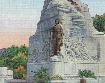 The Mormon Battalion Monument, Salt Lake City, Utah, Vintage Linen Postcard