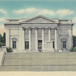 Bâtiment amphithéâtre et Tombe du Soldat inconnu, Arlington, Virginie, carte postale en lin vintage, non arrimé