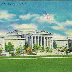 National Gallery of Art, Washington D.C., Cartolina in lino vintage