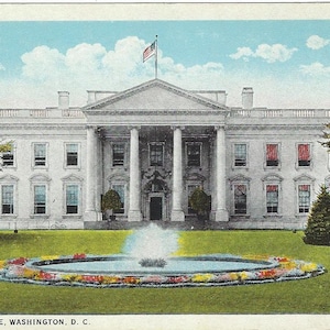 Casa Bianca, Washington, D.C., cartolina d'epoca, non pubblicata