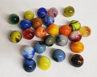 Lot of 5 Vintage Frosted Shooter 34 Matte Marbles Toy Game Glass Marbles Large Marbles Decorative Collectible