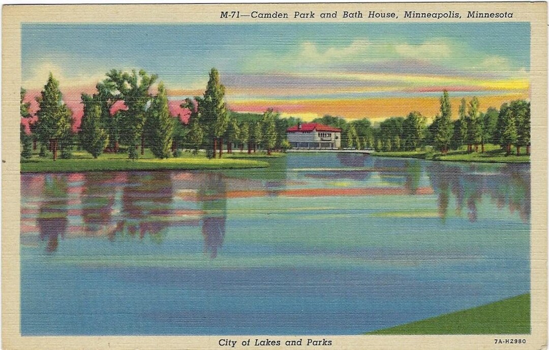 Camden Park and Bath House Minneapolis Minn. Vintage Linen - Etsy