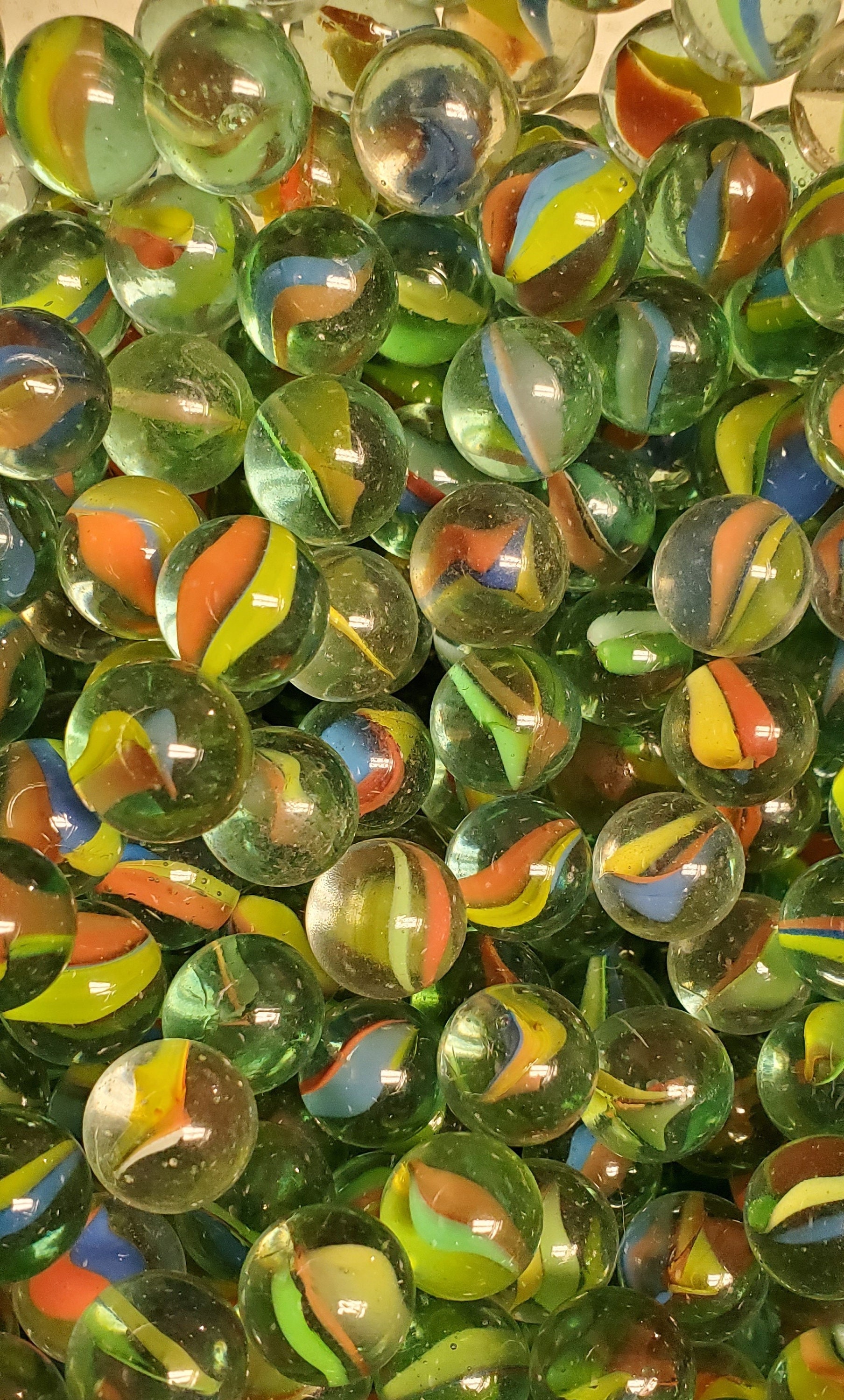 Lot of 50 Marbles Multicolored Glass Marbles Cat's Eye Etsy