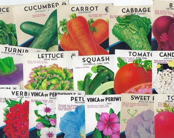 Vintage Seed Packets, Vegetables, Fruits, & Flowers, NO SEEDS INCLUDED, Choose Your Own, Sold Separately