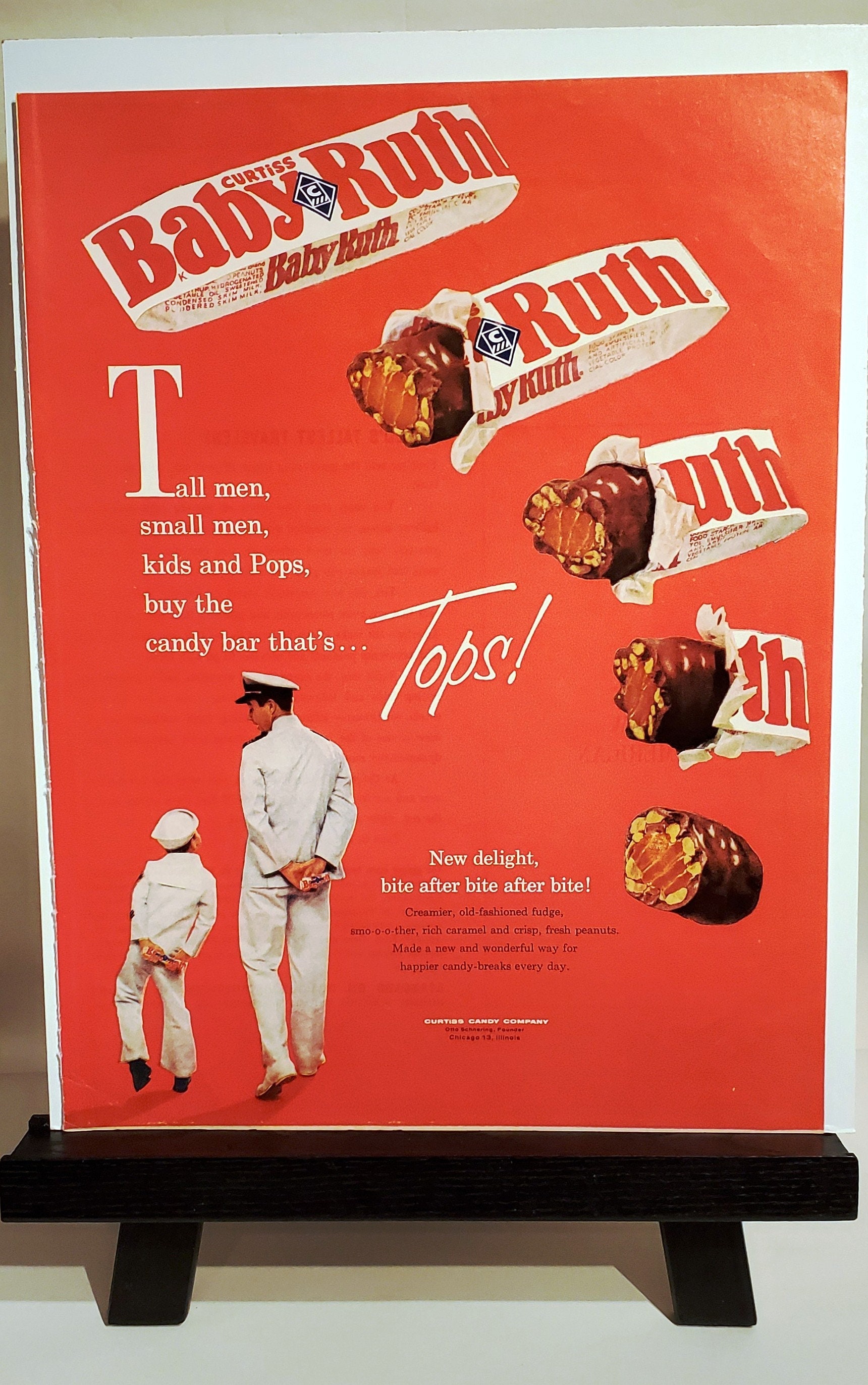 1960 Vintage Baby Ruth Ad, Curtiss Candy Company, Candy Bar, Old