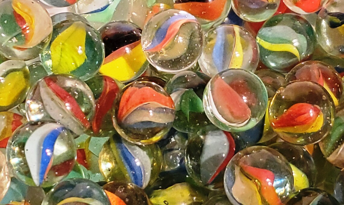 Lot of 35 Marbles MultiColored Glass Marbles Cat's Eye Etsy
